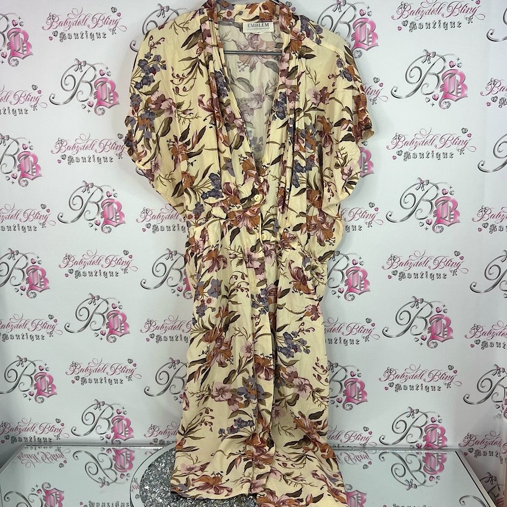 Emblem dress vintage flowers flowy Elegant Floral Print Women's dress